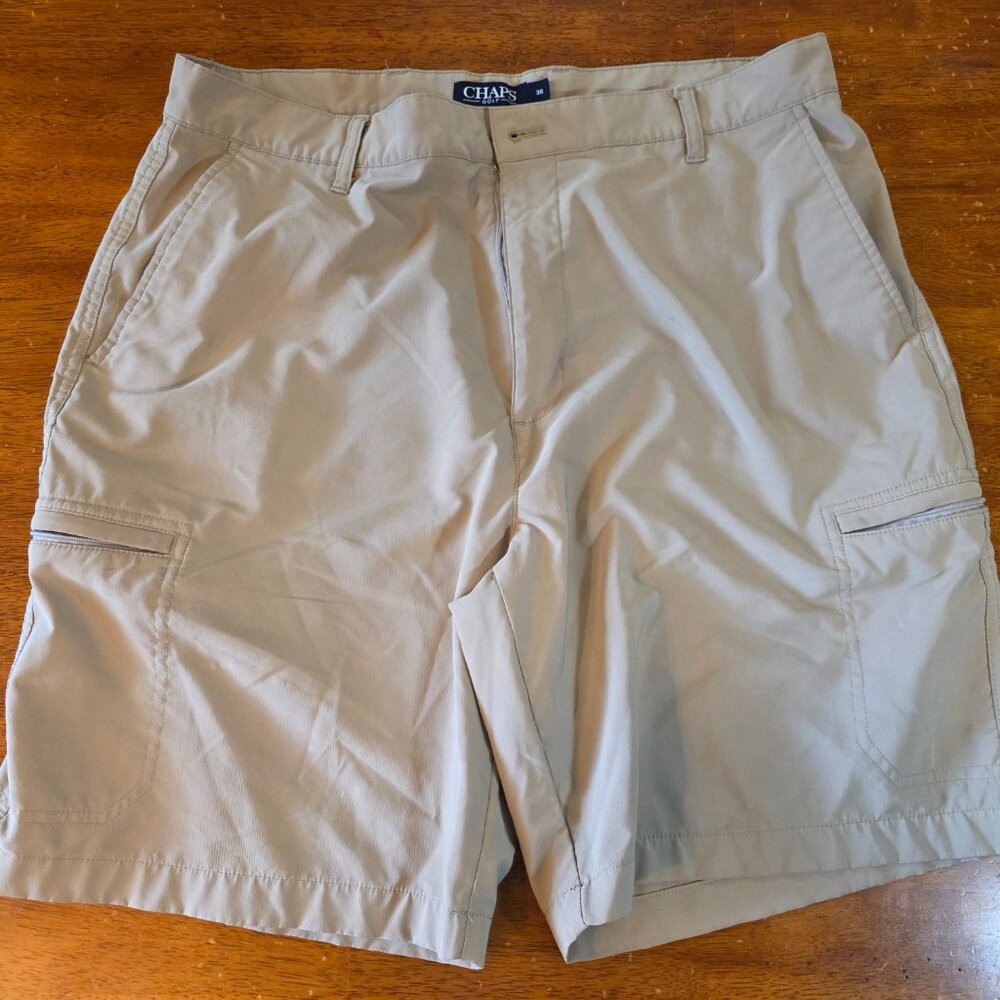 Chaps Men's Khaki Tan Shorts Cotton 36x8 Golf Spring Summer